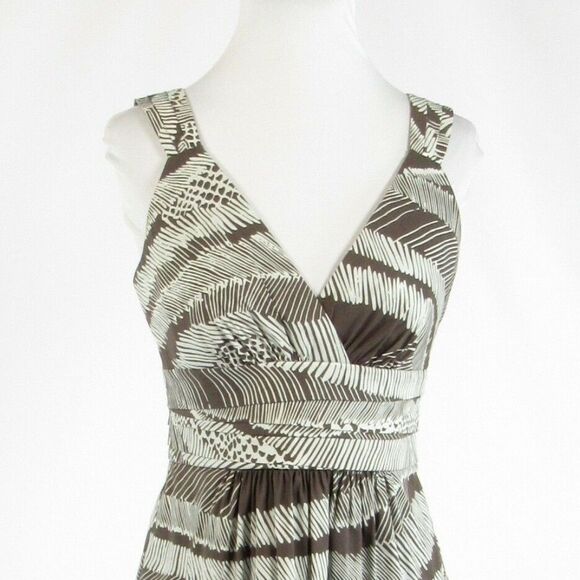 BCBG Max Azria brown white dress 8P - Picture 2 of 8